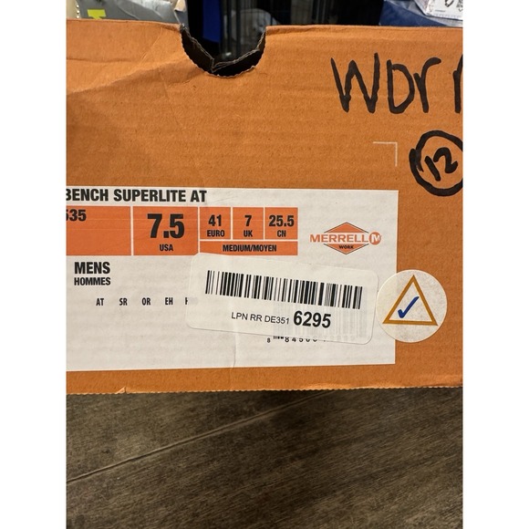 Merrell Mens 7.5 Fullbench Superlite Alloy Toe Blue Sneakers Work Shoes J17535 - Picture 10 of 11